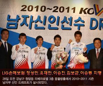 LIG 손해보험, 정성민, 유재민, 이승진, 김보균, 이승룡 지명