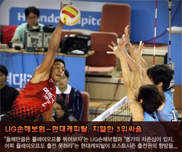 LIG손해보험-현대캐피탈, 치열한 3위싸움